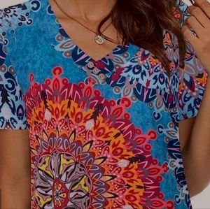 Ca Kra Women's V Neck Flowy Tunic Top